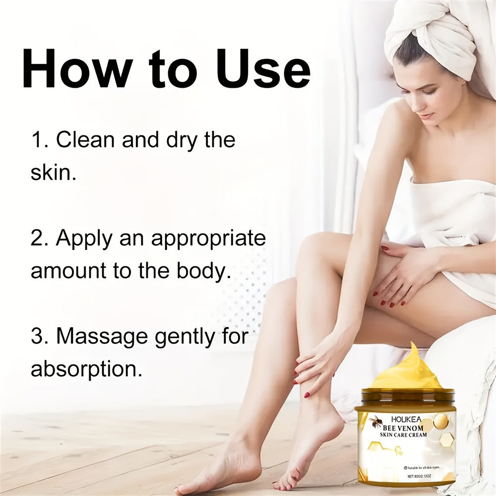 Body Cream HOUKEA Three 60g Jars with Bee Venom, Retinol, Allantoin and Salicylic Acid for External Use — image 9