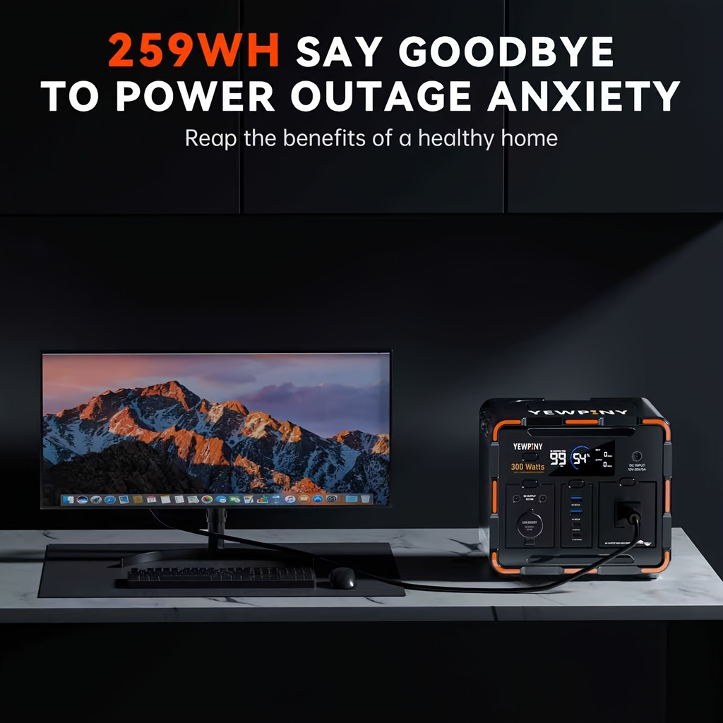 Portable Power Station 259Wh 300W or 599Wh 600W with AC, DC, USB, LiFePO4 Cell Pack and LED Light — image 5