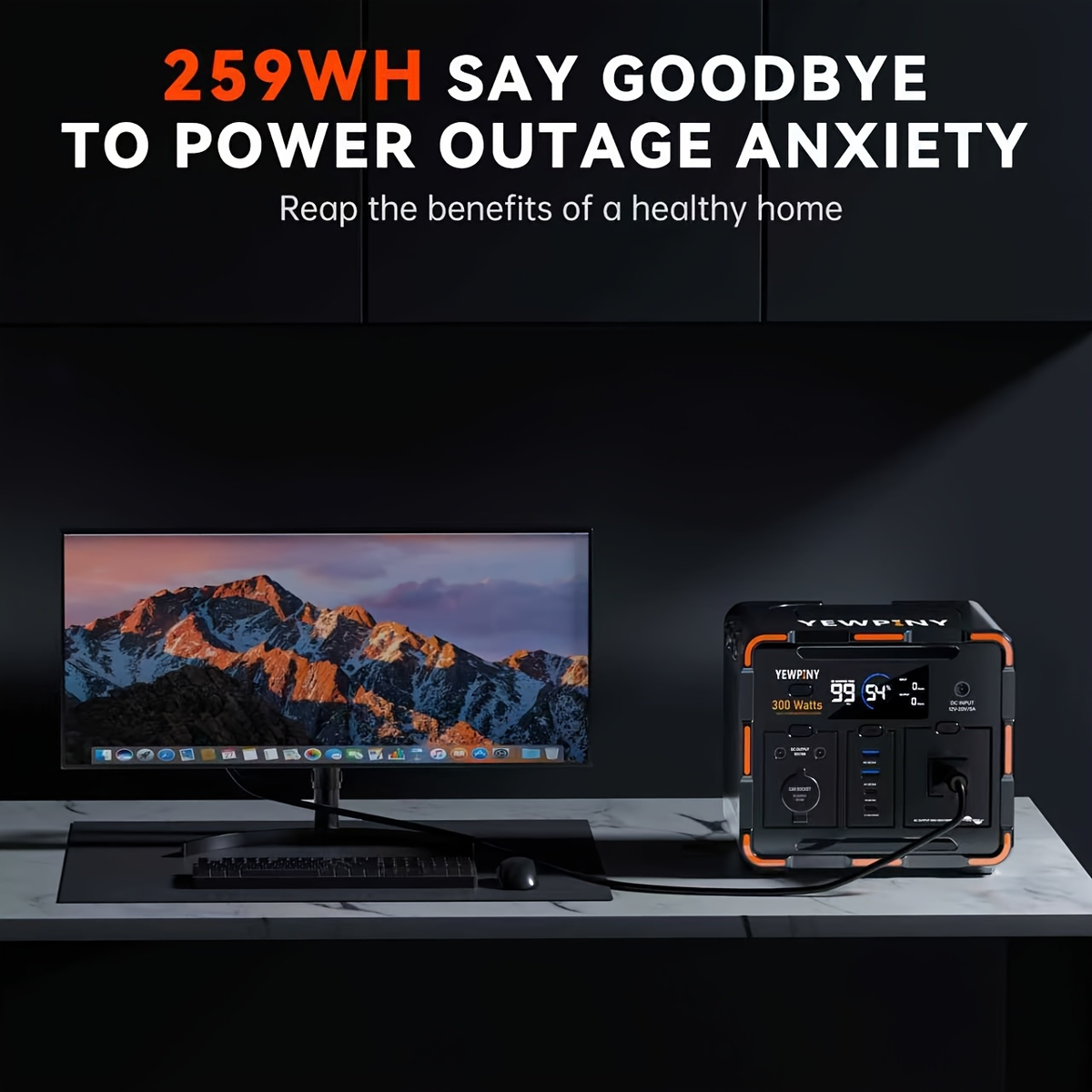 Portable Power Station 259Wh 300W or 599Wh 600W with AC, DC, USB, LiFePO4 Cell Pack and LED Light — image 5