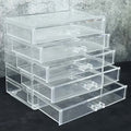 Clear Acrylic Makeup Organizer 5-Tier with Drawers Dustproof Cosmetic Storage for Lipstick Foundation Brushes Skincare — imag