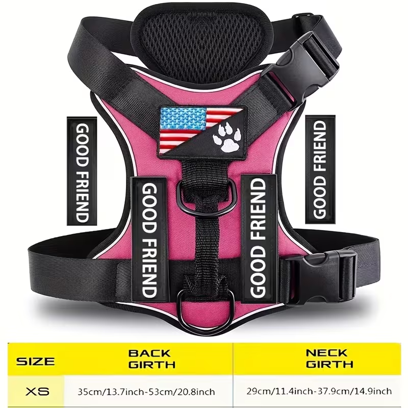 Five-Patch Dog Vest Harness in Black, Red, Rose Red, Grey or Green with XS-to-XL Sizes Pictured — image 37
