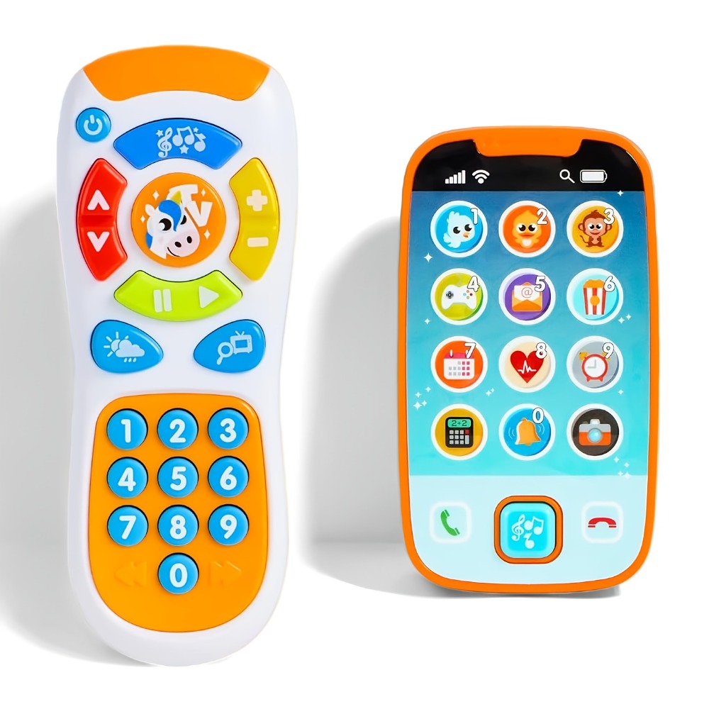 Baby Smartphone & Remote Control Toy Set with Horse, Pretend Play Phone with Music, Sound Effects & Learning Features — image