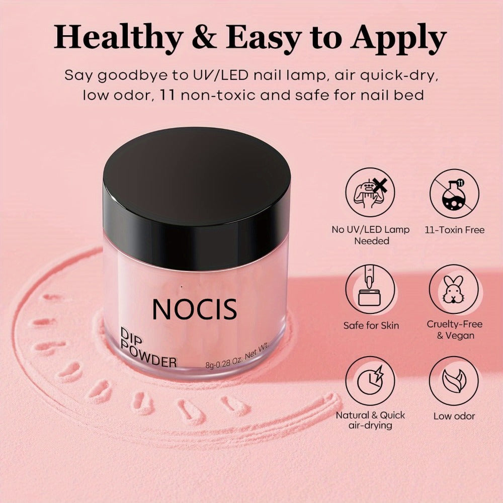 Dip Powder Nail Kit with NOCIS Label, Four Nude Gray Pink Powders, Three 10ml Liquids and Four Tools — image 16