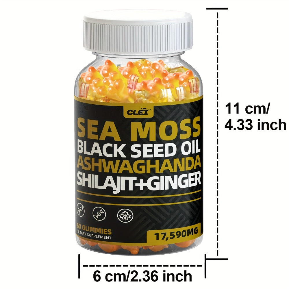Immune Support Gummies with Sea Moss 1445mg, 10-in-1 Superfood Blend with Black Seed Oil, Ashwagandha — image 10