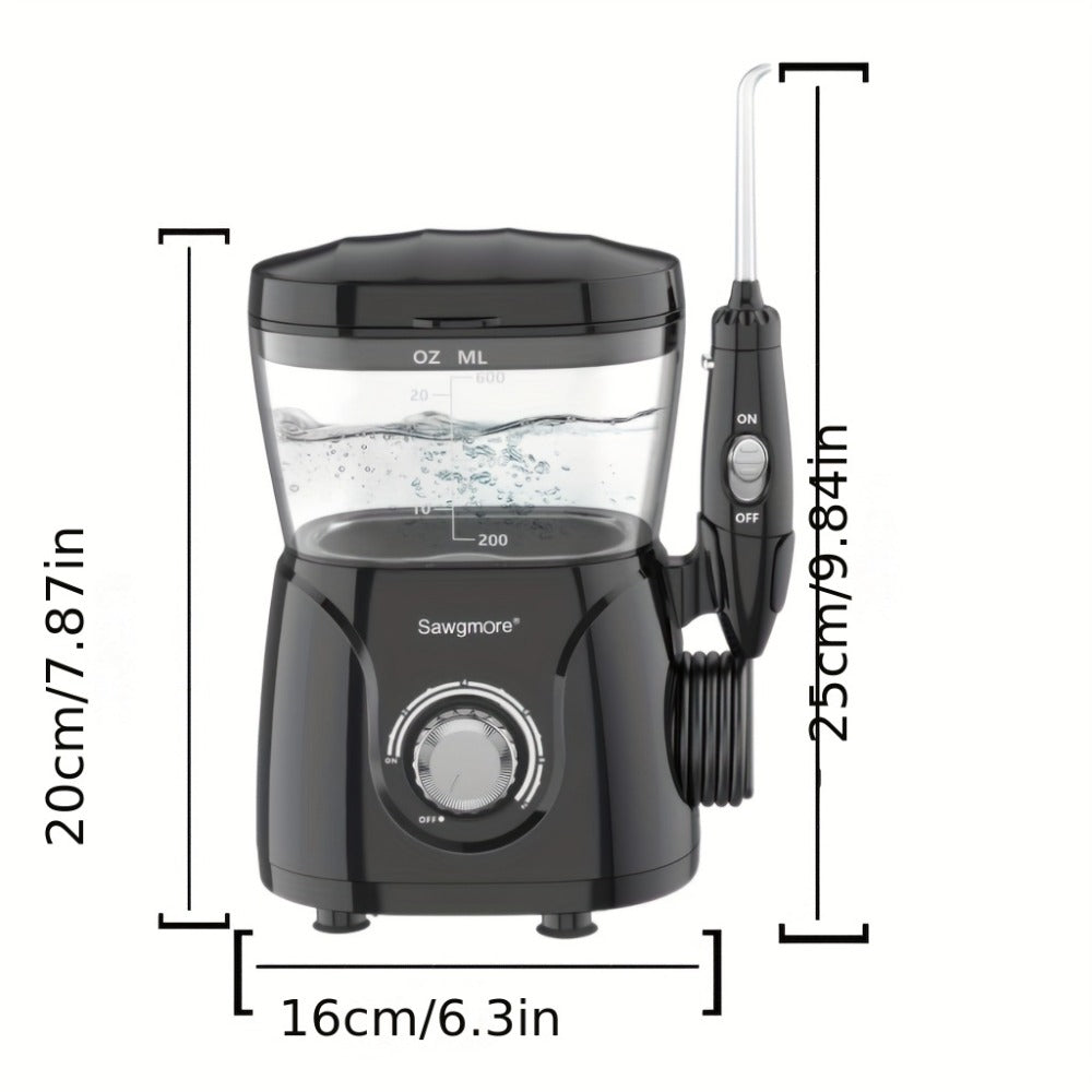 Water Flosser for Teeth & Braces 600ml Large Tank – 10 Adjustable Pressure Levels 8 Nozzles IPX4 Waterproof Professional Oral