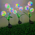 Three-Stem Solar Globe Garden Lights with Dandelion-Style Heads in Warm or Multicolor Options — image 1
