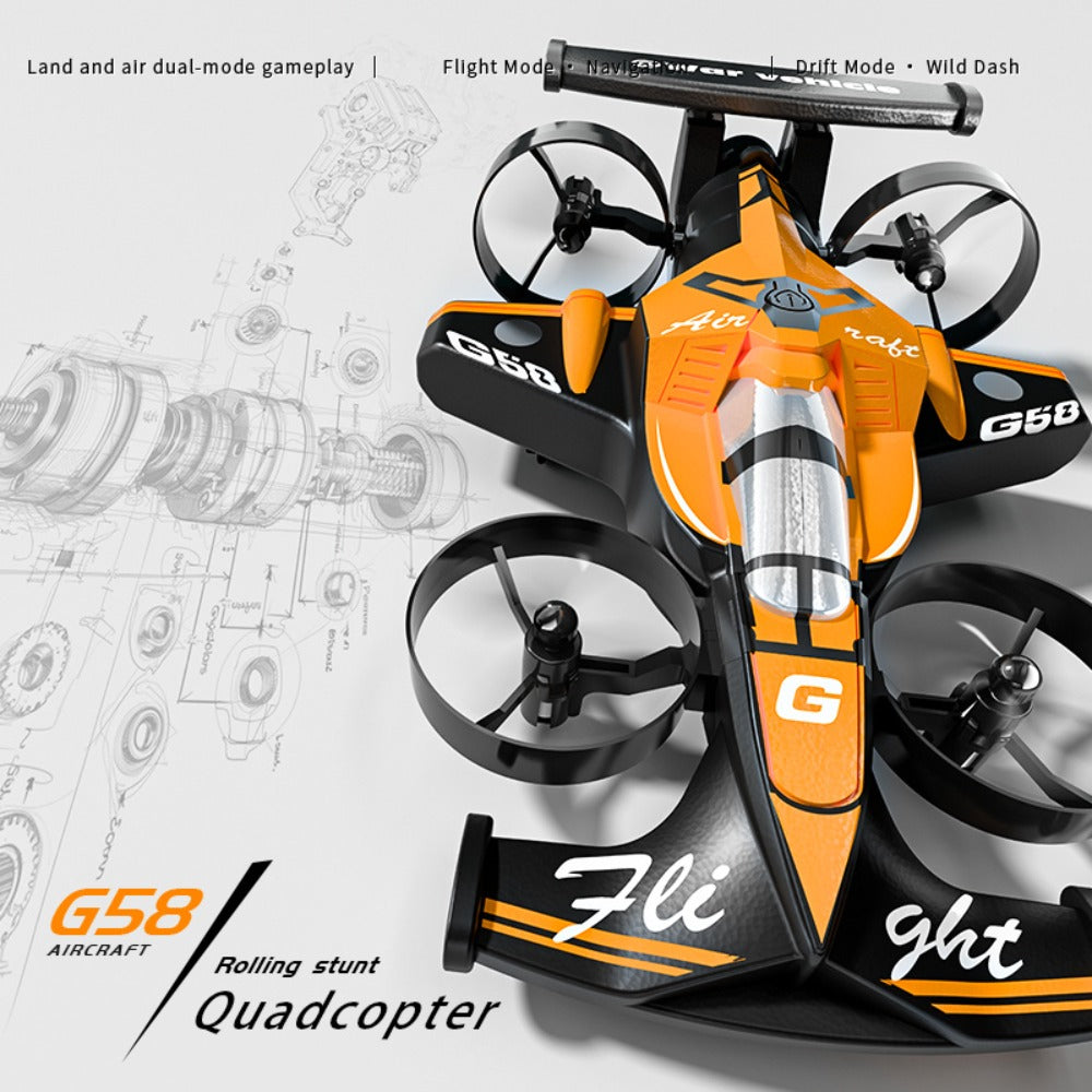 2-in-1 Mini RC Car and Drone Combo Dual Mode Switch One-Touch Takeoff Stable with the Listed Color, Size or Set Options for E