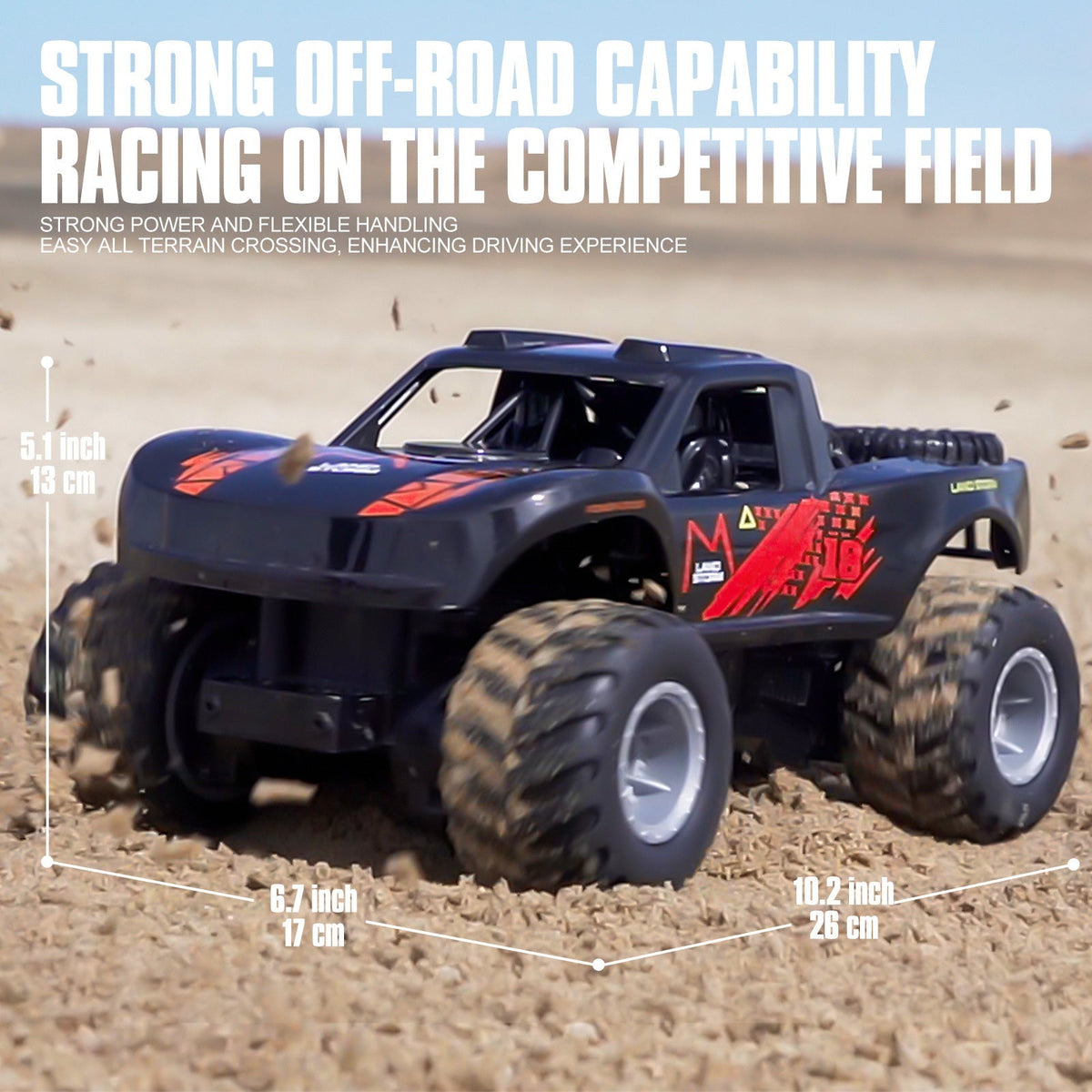 RC Monster Truck or Pickup 1:16 Scale in Five Body and Color Styles with 4WD Layout and Two Rechargeable Batteries — image 29