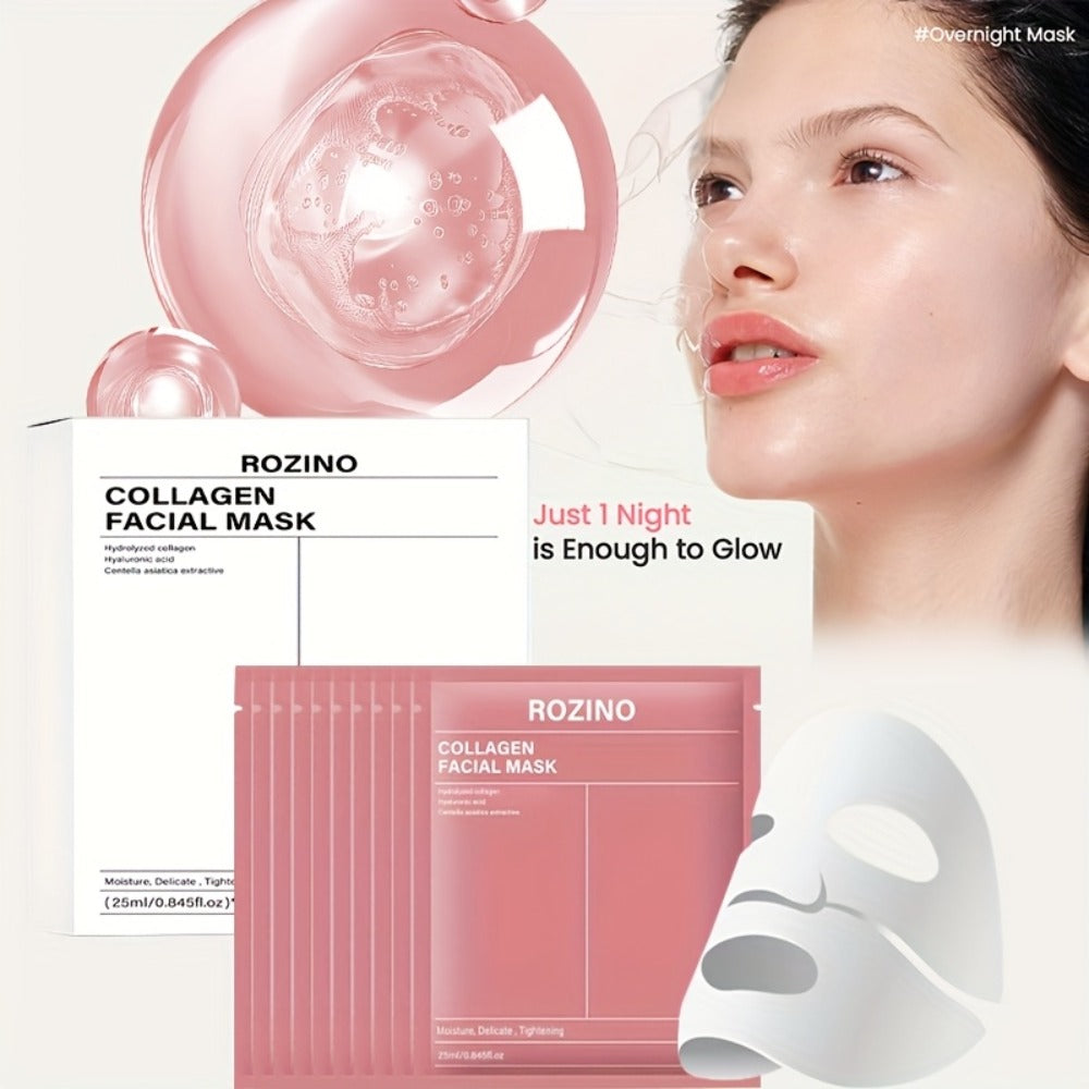 Bio-Collagen Hydrogel Sheet Mask Set 10 Pcs, Korean Beauty Face Mask with Aloe Vera, Intense Hydration — image 4