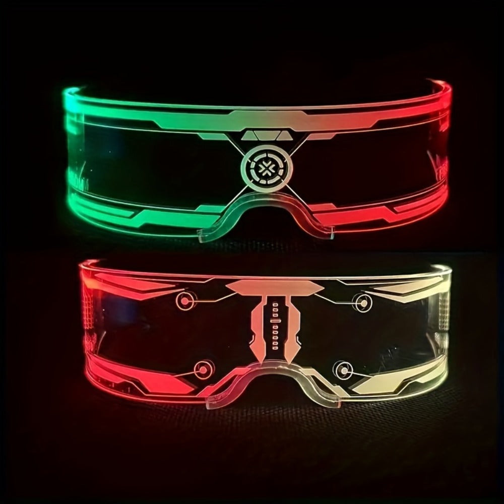 LED Visor Glasses Cyberpunk Futuristic Glow 7 Colors 5 Modes with the Listed Color, Size or Set Options for Everyday Use — im