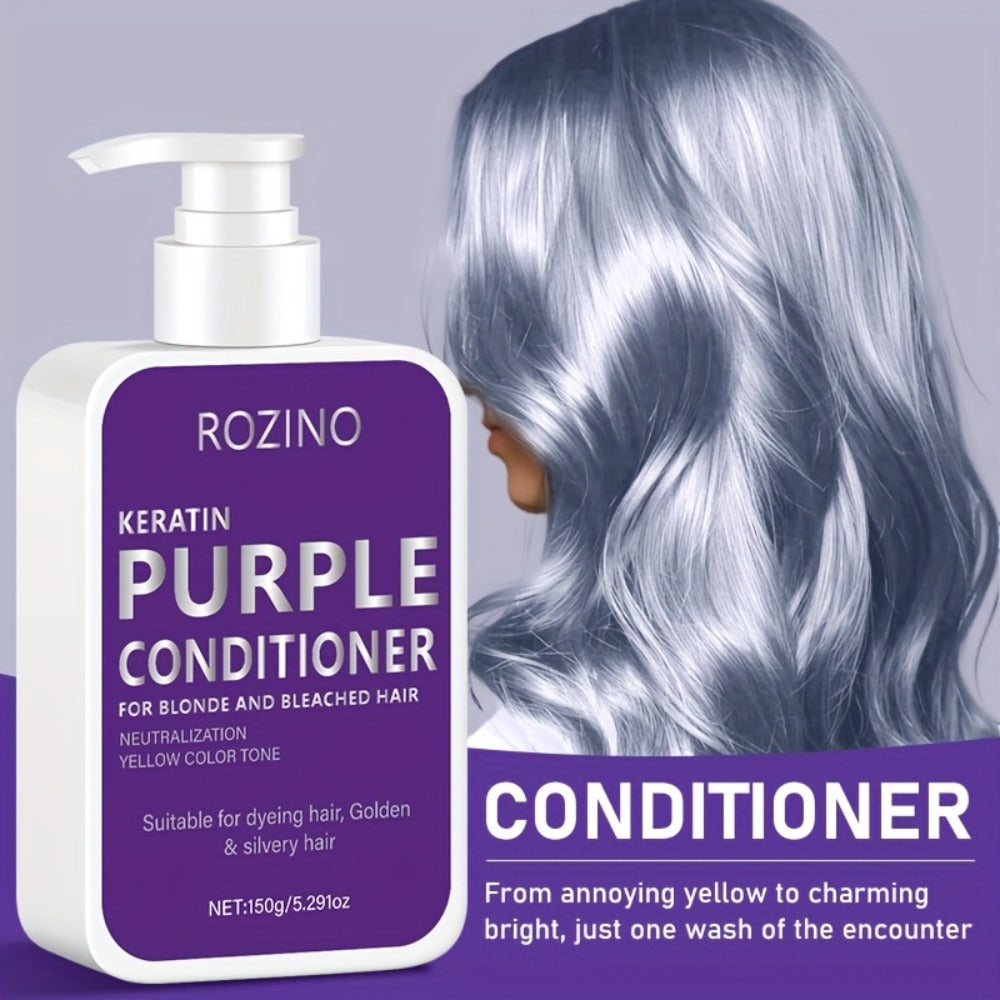 Purple Shampoo and Conditioner Set 2PCS for Blonde Silver Platinum Hair - Toning Brass & Yellow Neutralizer — image 6