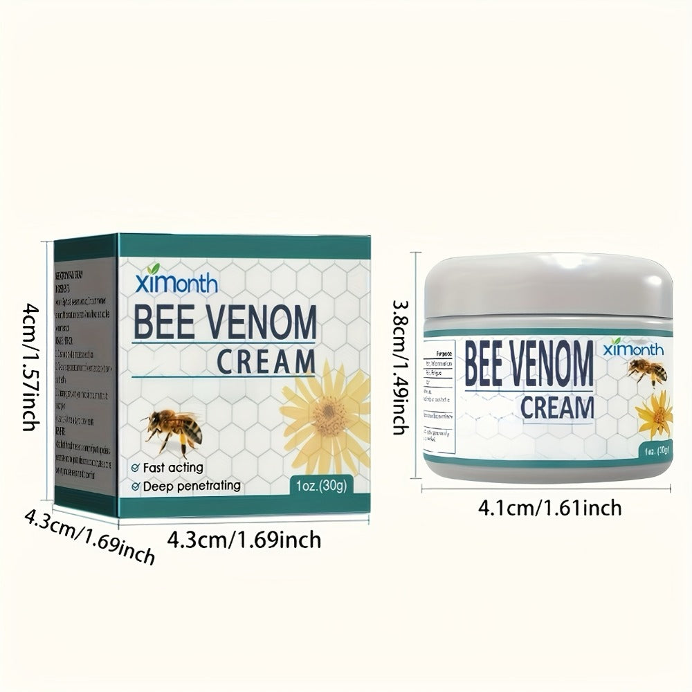 Bee Venom Joint & Muscle Cream for Hands Feet Knees Lumbar Support – Hydrating Glycerin Paraffin Wax Fragrance-Free Soothing 