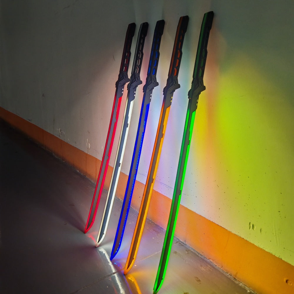 LED Samurai Sword Cyberpunk Glowing Katana 80cm, Acrylic Light-Up Blade for Halloween Costume Party Cosplay Sci-Fi Anime Prop