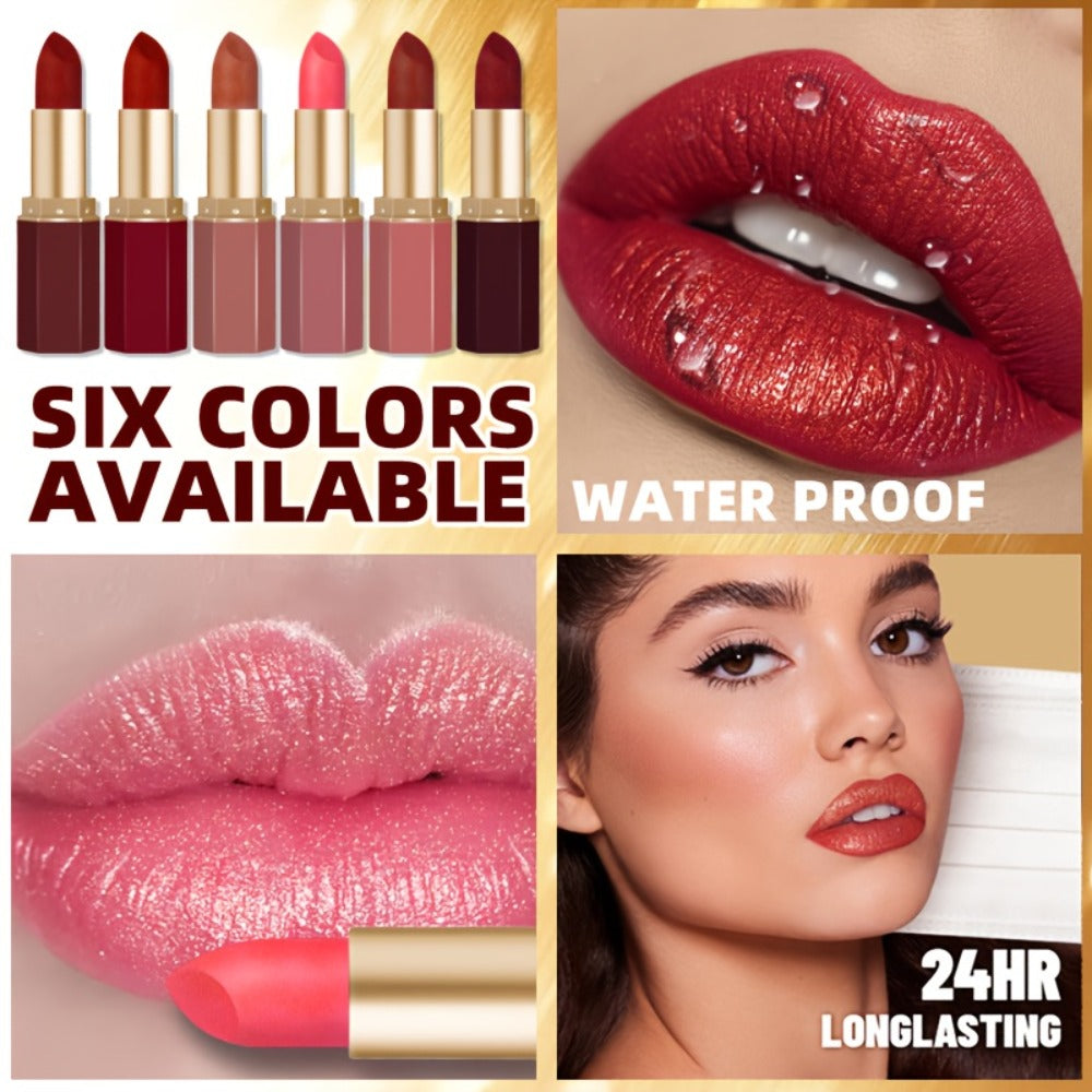 Cream Lipstick Set 6 Colors Long-Lasting Moisturizing – Smooth Creamy Finish Lip Color for All Skin Tones Everyday Party Holi