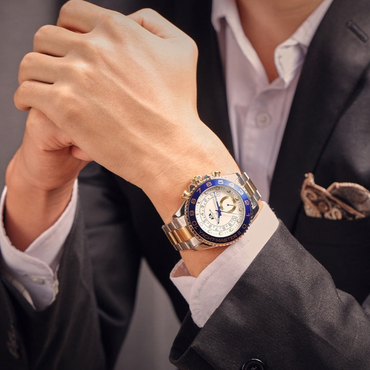 Automatic Mechanical Luminous Room Gold Steel Belt Men's Watch
