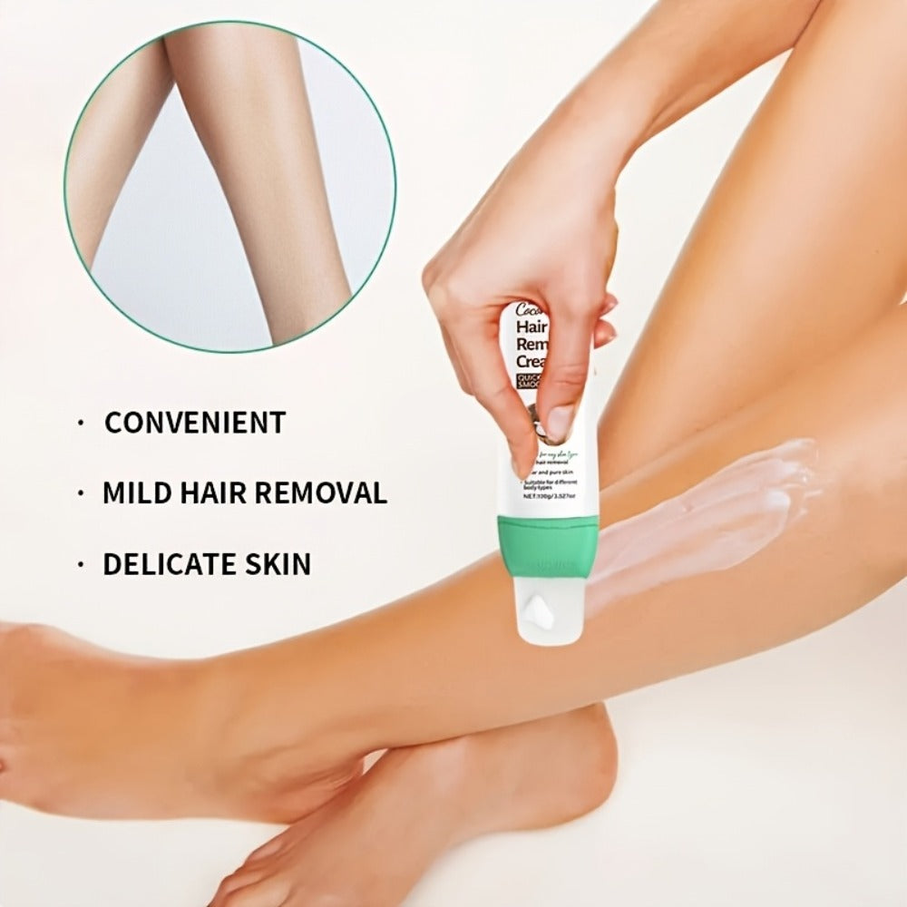 Hair Removal Cream ROZINO 100g Coconut and Squalane Tube with Carton for External Body Grooming — image 2