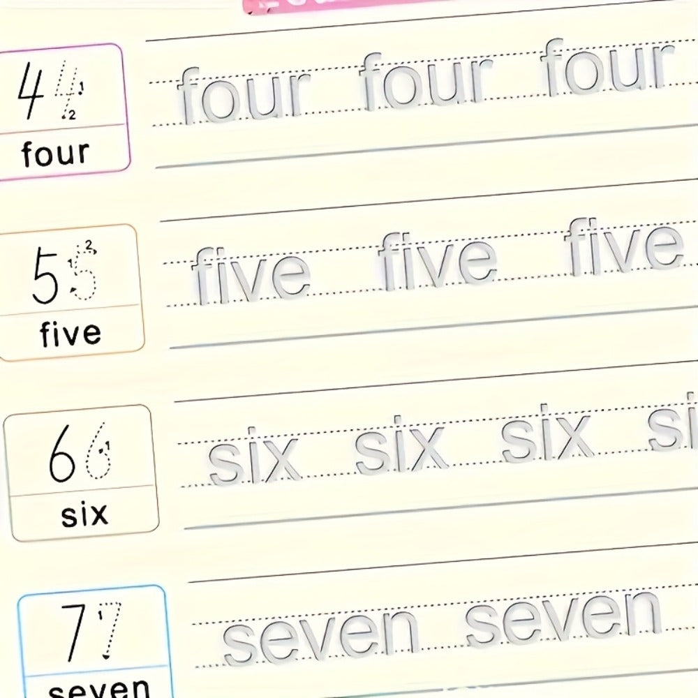 Reusable Handwriting Practice Books for Kids Ages 3-8, 4 Books + Pen + 10 Refills + Holder, Wipe Clean Calligraphy Writing Wo