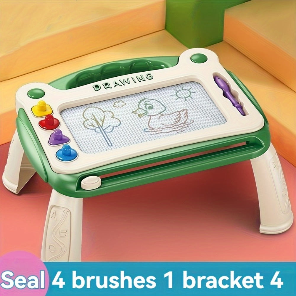 Kids Magnetic Drawing Board 3-in-1 Doodle Kit – Reusable Erasable Toddler Art Toy with Stamps, Pen & Stand | STEM Learning Gi