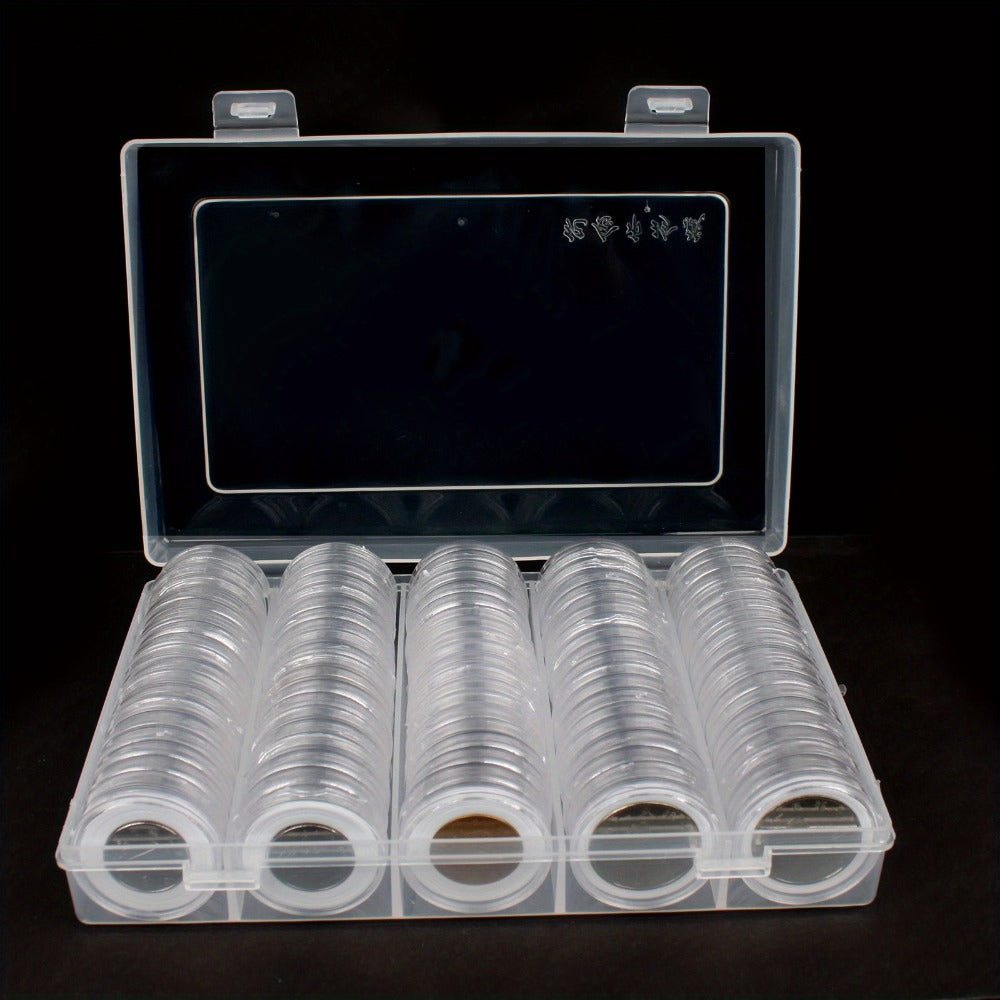 Clear Coin Capsules 300PCS with Adjustable EVA Foam Gaskets, Plastic Round Coin Holders for Collectors — image 6