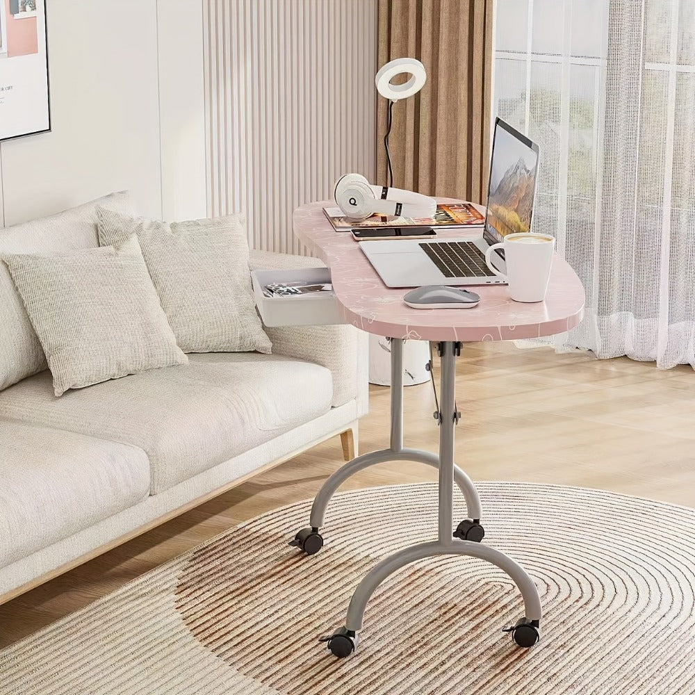 Foldable Nail Table with LED Lamp Drawer Lockable Wheels Wrist Cushion & Carrying Bag, Portable Manicure — image 7