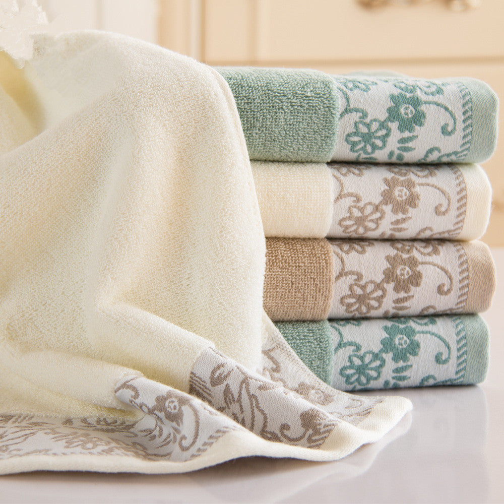 Wisteria flower cotton 32 ply jacquard absorbent towel