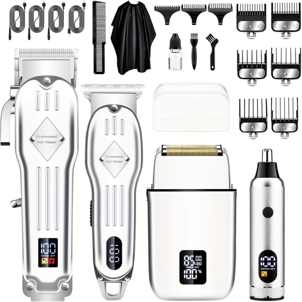 Hair Clippers & Trimmers Three-Piece Set with Full-Size Clipper, T-Blade Detailer, Foil Shaver and LCD Displays — image 8