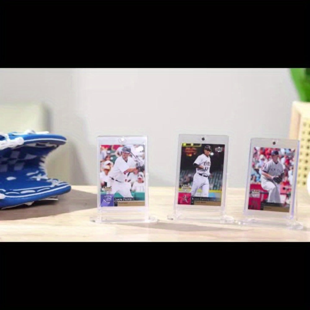 30pt Magnetic Card Holders 30/60 Pack – Clear Hard Plastic One-Touch Trading Card Cases, Protective Display Holders for Baseb