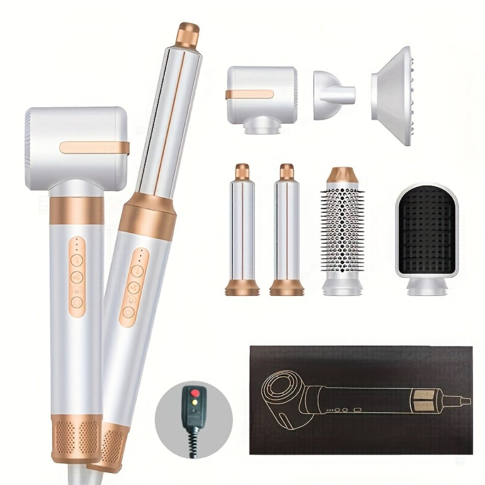 7-in-1 Hot Air Brush Hair Styling Tool with 110, 000 RPM Motor, Diffuser and Attachment Set — image 1