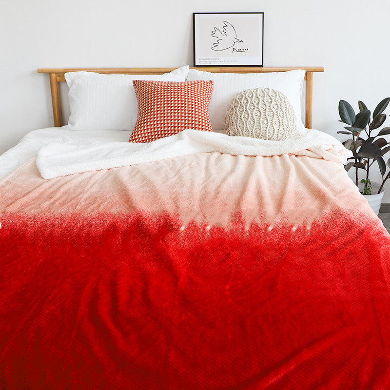 Siesta Blanket Knee Shawl Cover Flannel Thickened Lamb Wool