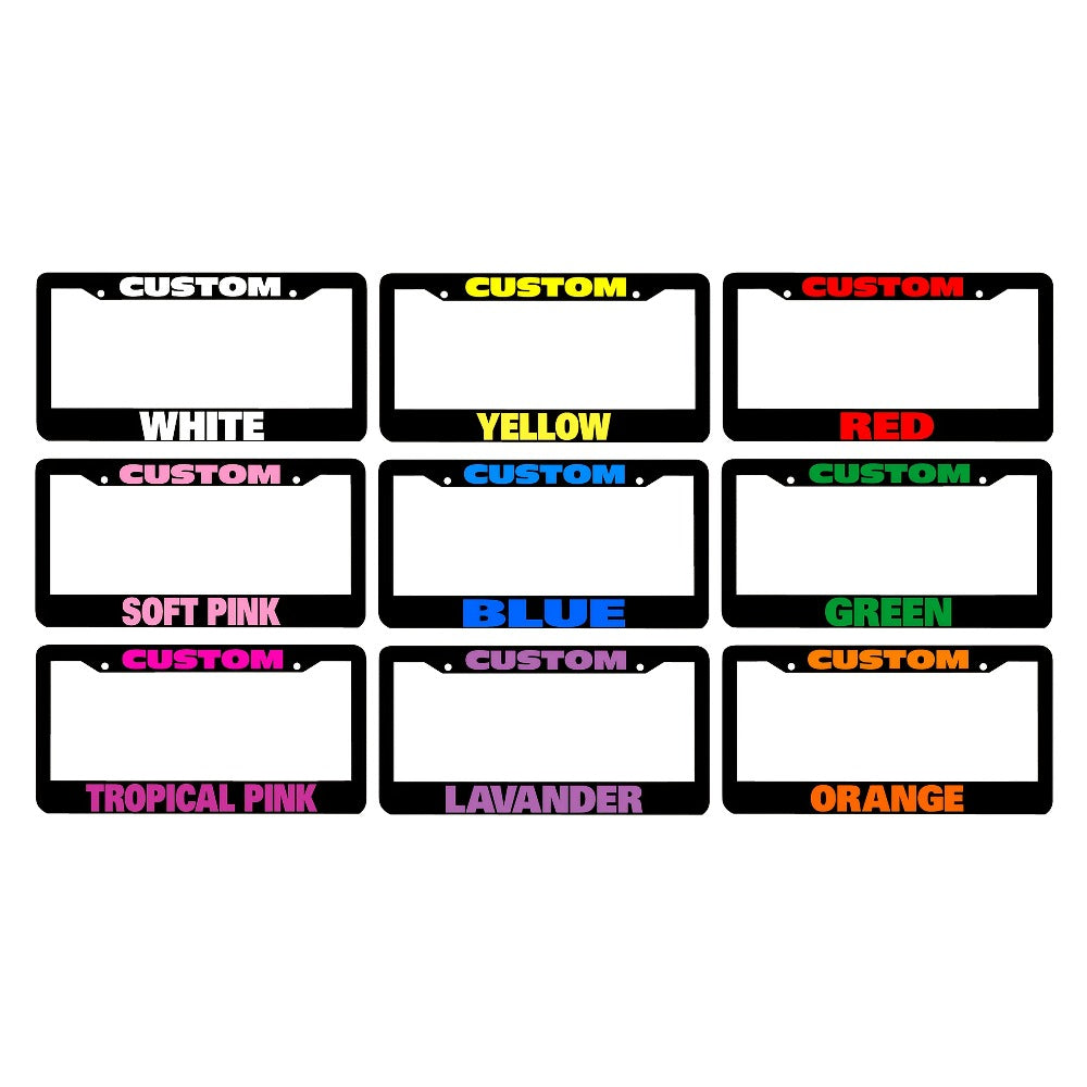 Custom License Plate Frame – 6 Font Styles, Heavy-Duty Weather-Resistant Car Tag Holder, Personalized Front & Rear License Pl