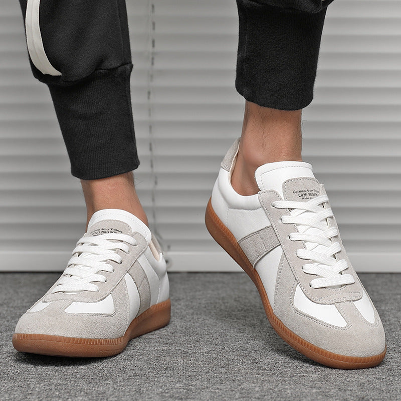 Japanese Retro White Sneakers - Unisex Minimalist Trainers