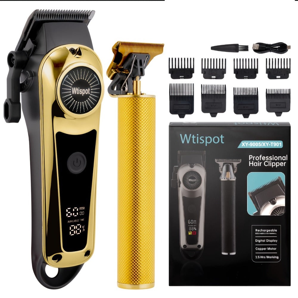 Hair Clipper Whistpot Two- or Four-Piece Cordless Grooming Set with USB Charging and Battery Displays — image 5