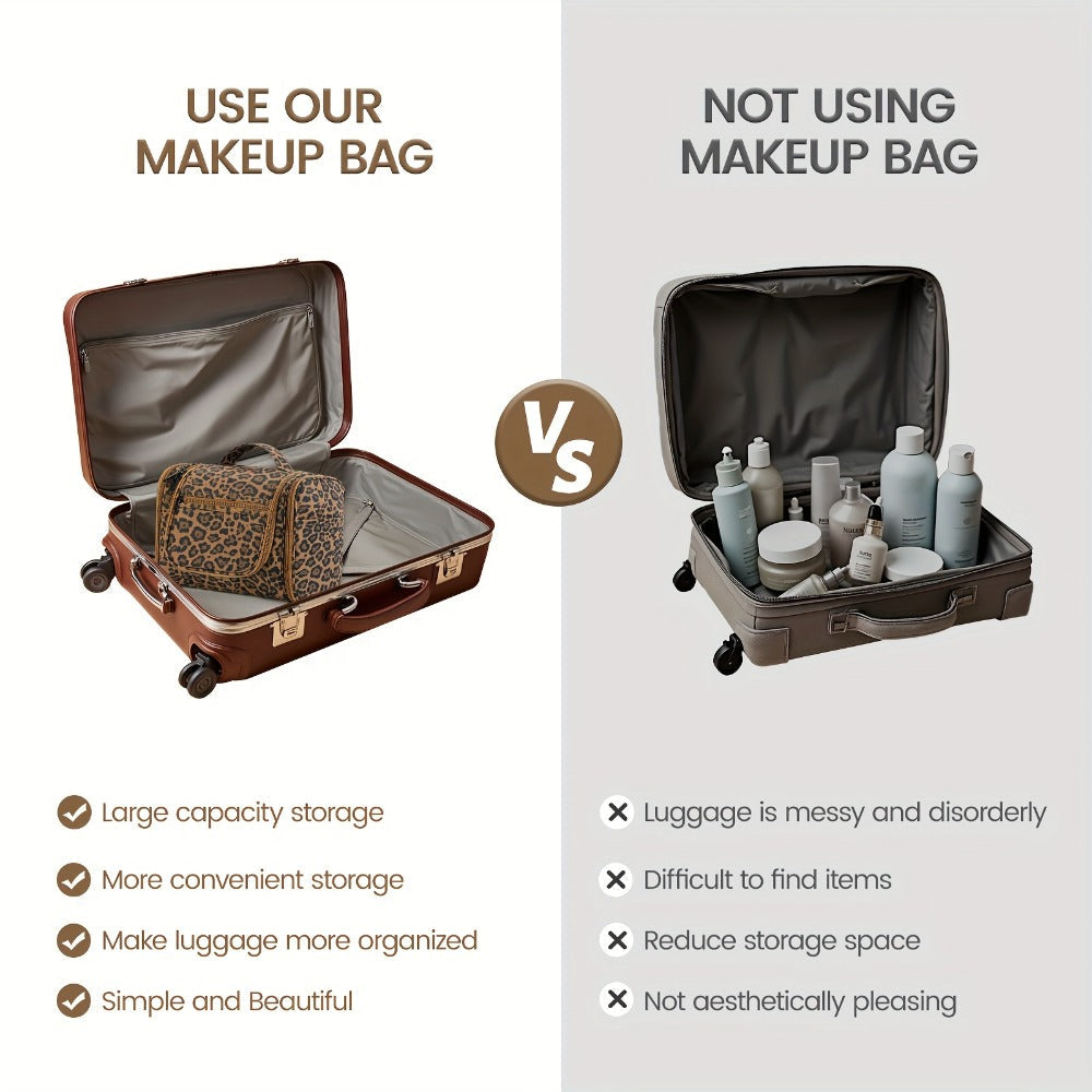 Toiletry Bag, Hanging Multi-Pocket Shower Organizer Metal Hook, Carry Handle and Seven Print — image 9
