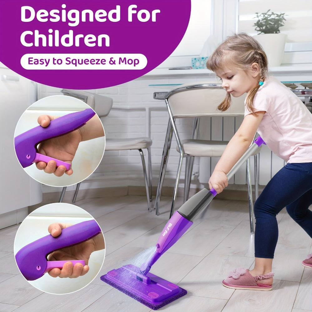 Kids Spray Mop Toy with Water Sprayer, Pretend Play Housekeeping Kit for Floor Cleaning, STEM Educational Toy — image 6