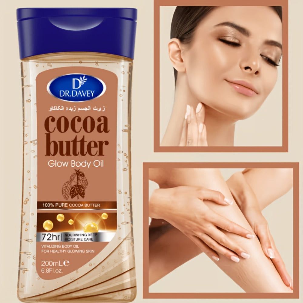 Cocoa Butter Body Oil, Two-Piece Set of 200ml Flip-Top Bottles with Coordinated Brown Labels — image 10
