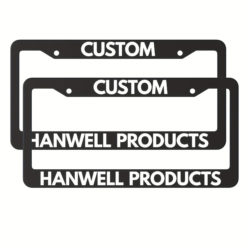 Custom License Plate Frame – 6 Font Styles, Heavy-Duty Weather-Resistant Car Tag Holder, Personalized Front & Rear License Pl