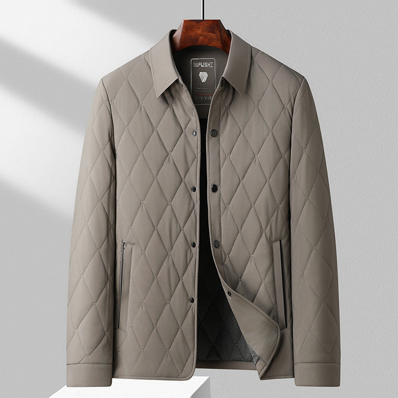 Mulberry Silk Thermal Casual Cotton-padded Jacket For Middle-aged And Elderly Men