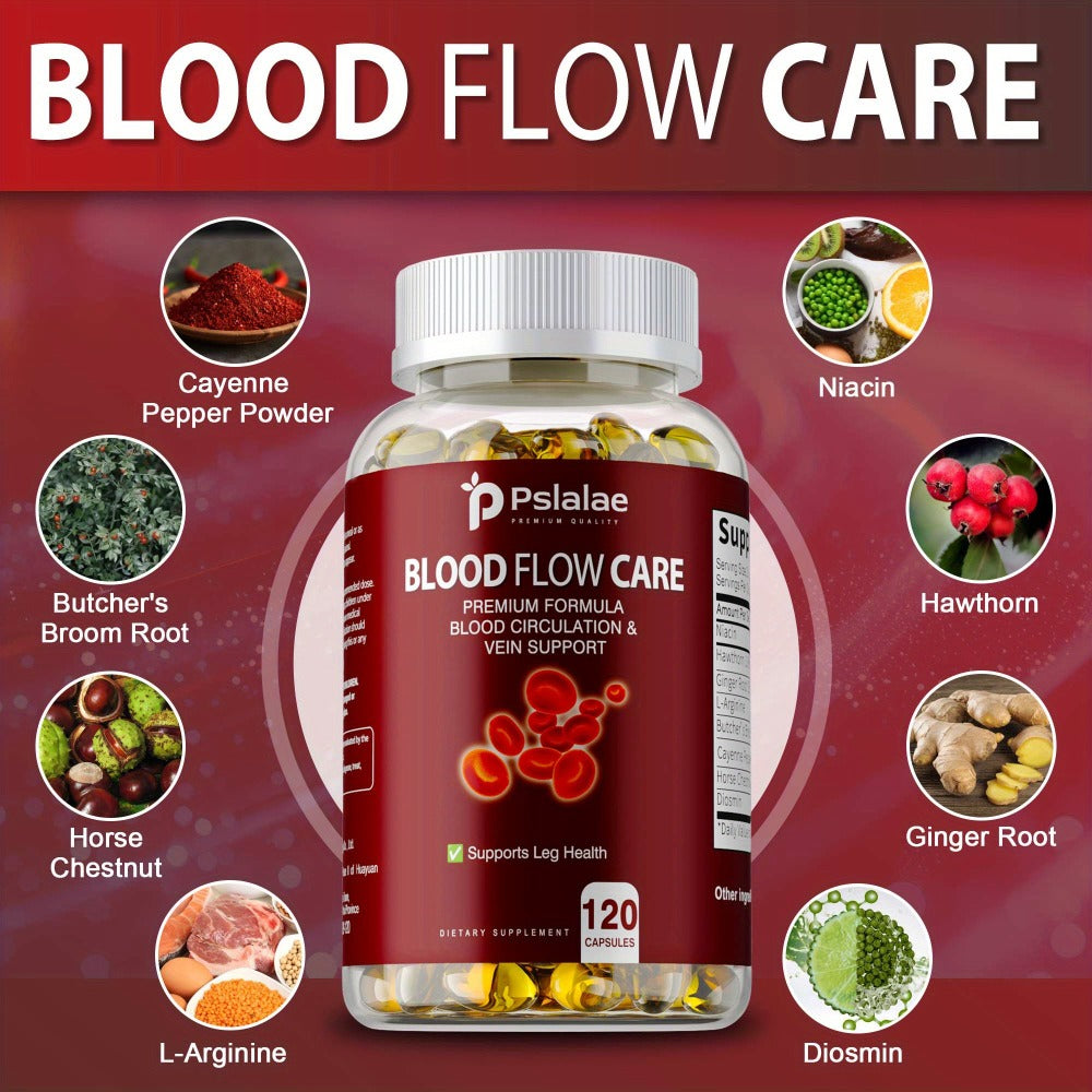 Blood Flow Support Capsules with Niacin, Hawthorn & Ginger Root, Heart Health & Leg Circulation Supplement — image 4