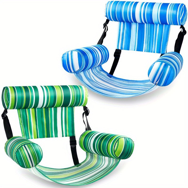 Pool Float Lounge Chair Two-Pack with Adjustable Head Support, Fabric-Covered Sling and Carry Case — image 7