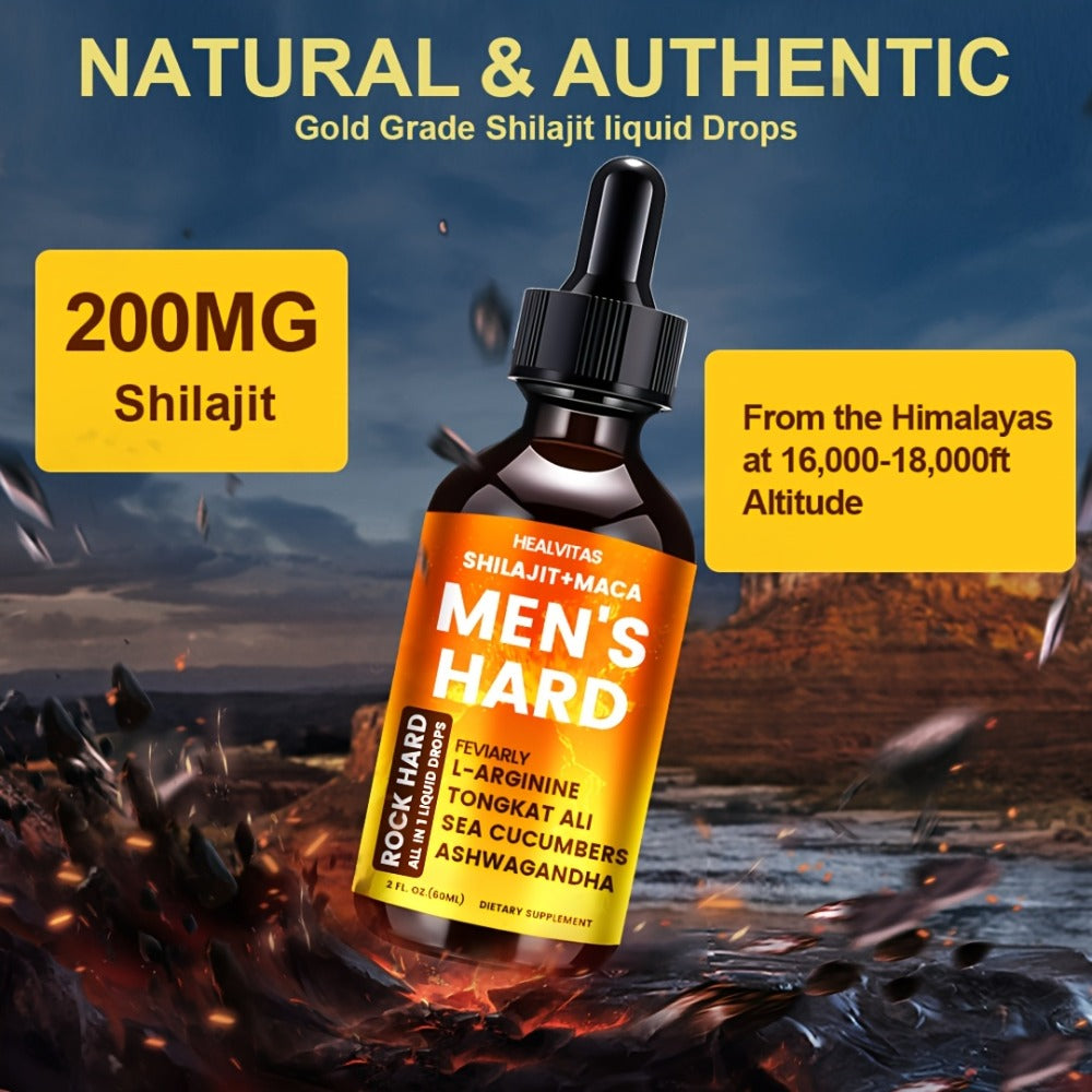 Shilajit and Maca Men's Health Supplement Liquid Drops in One Labeled 2.03 fl oz Dropper Bottle — image 5