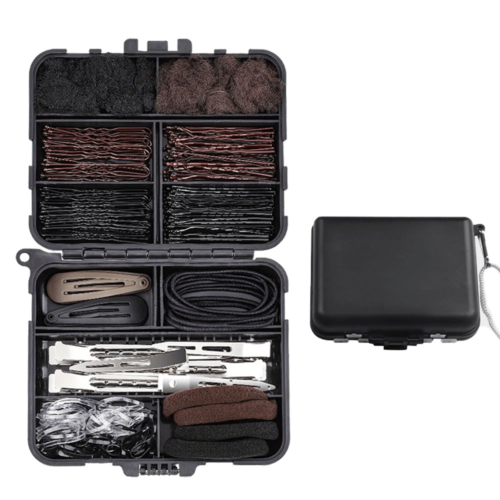 Hair Accessories 163-Piece Styling Set with Hair Ties, Nets, Bobby Pins and Snap Clips in Case — image 2