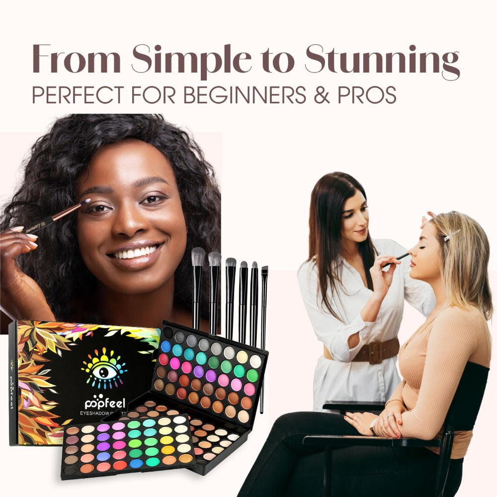 Eyeshadow Palette POPFEEL 120-Shade Folding Color Case with Matte-Shimmer Mix and Optional Six-Brush Bundle — image 9