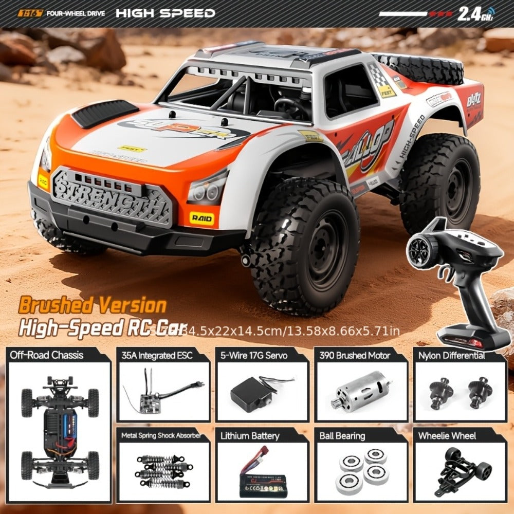 Remote Control Car, RAPTO 1:14 Scale 4WD Off-Road Truck with Carbon-Brush or Brushless Motor Variants and 2.4GHz Control — im