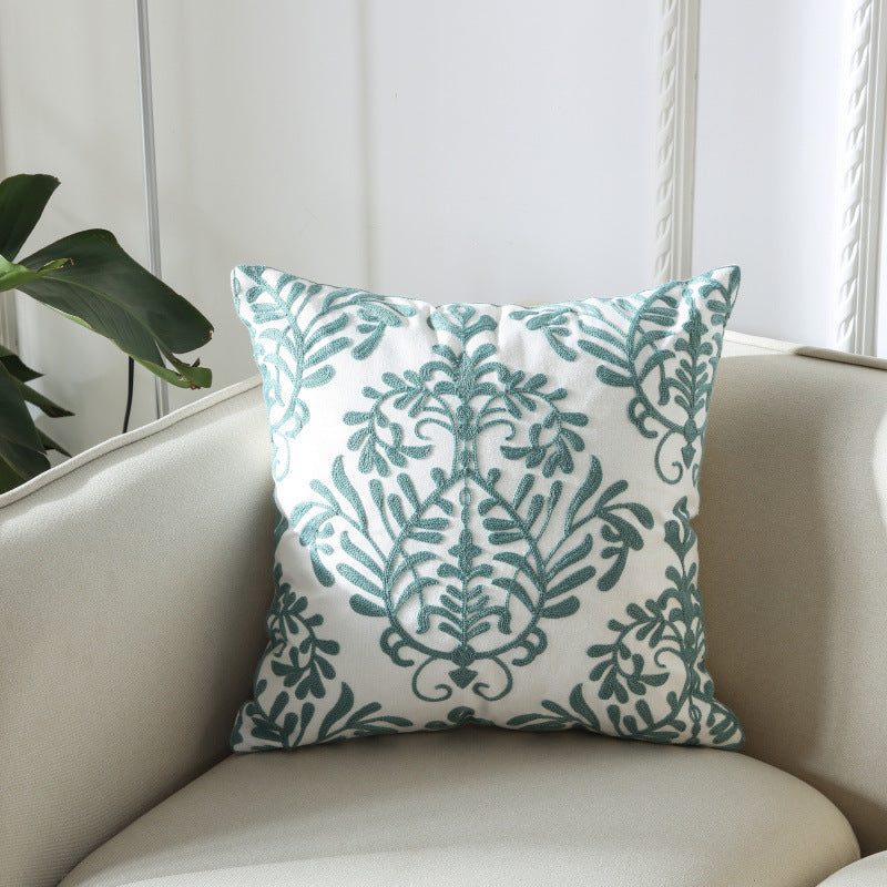 Simple Geometric Embroidery Couch Pillow Featured Embroidered Cushion