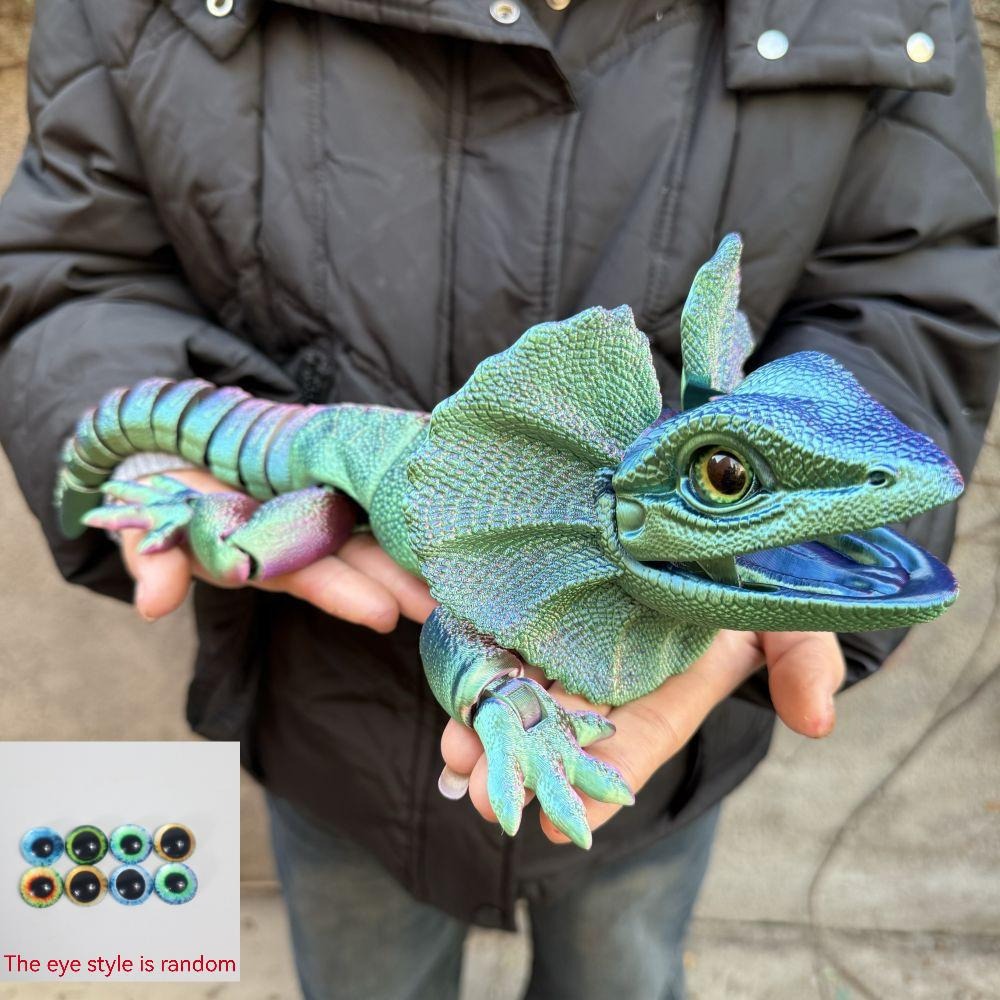 Frilled Neck Lizard Figurine 3D Printed, Large Umbrella Lizard Animal Sculpture 8 Color Styles — image 10