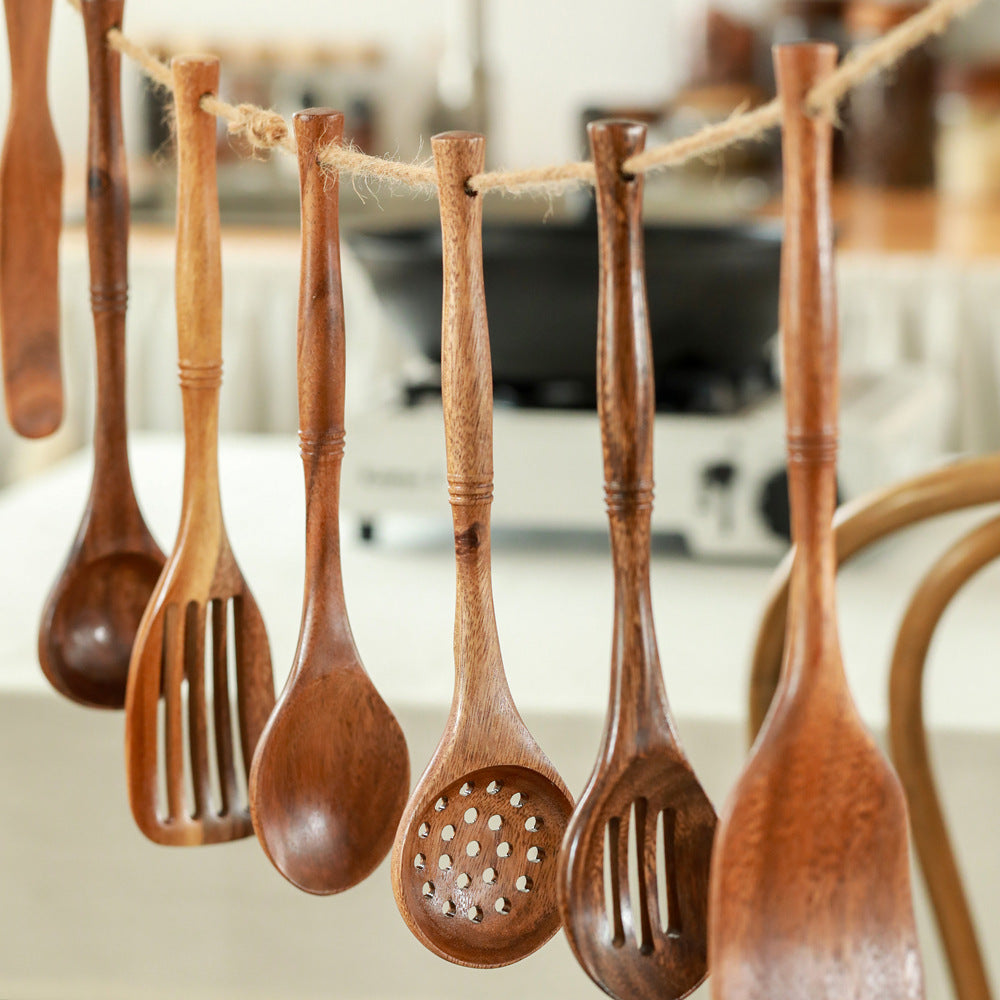 Lengthened Wood Spatula Non-stick Cooking Kitchenware Suit