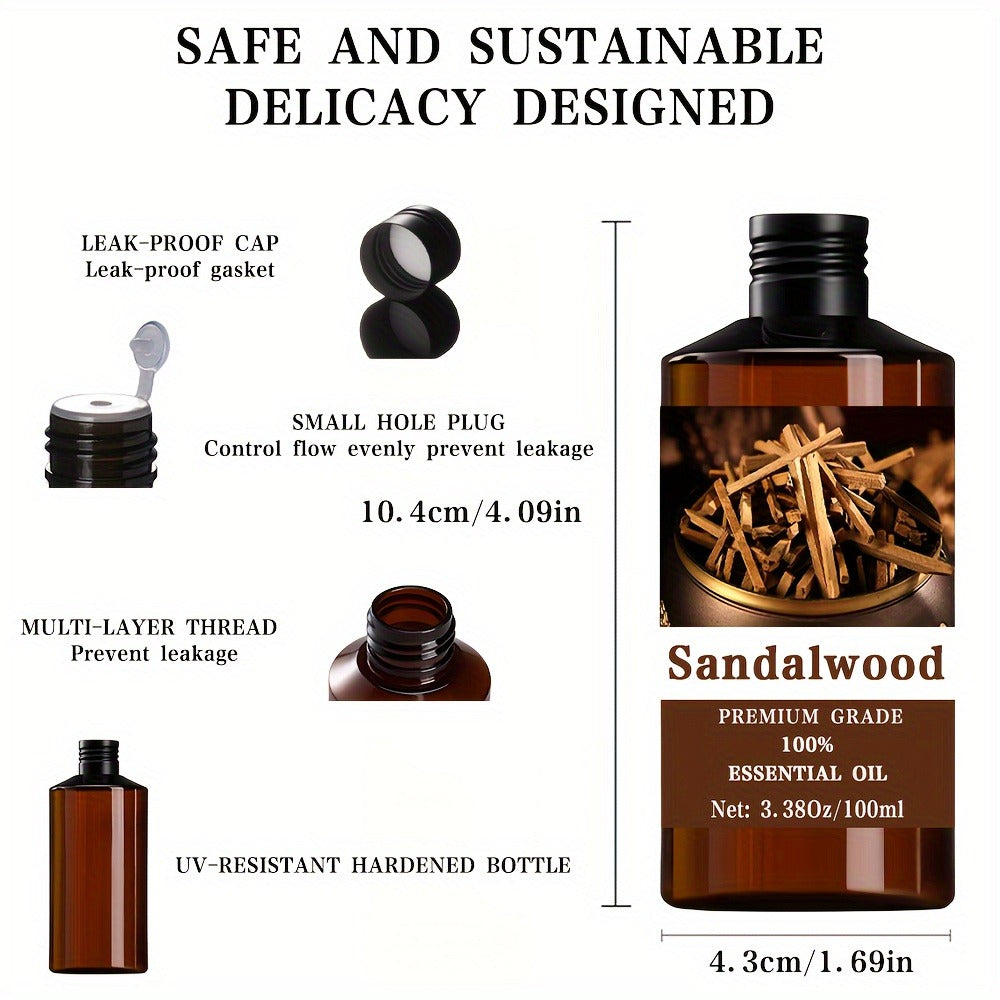 Essential Oil Sandalwood Aroma in 100ml Dropper Bottle for Diffuser, Massage and Meditation Use — image 5
