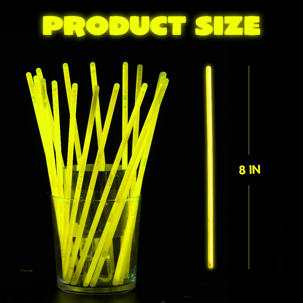 144-Piece 8-Inch Glow Stick Party Pack in Seven Pictured Colors with Bracelet and Necklace Connectors — image 4