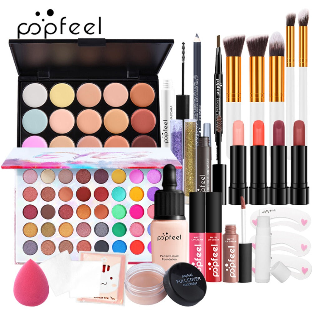 POPFEEL Makeup Kit Full Face Set, Multi-Shade Eyeshadow Palette, Professional Brushes & Pigmented Lip Color — image 7