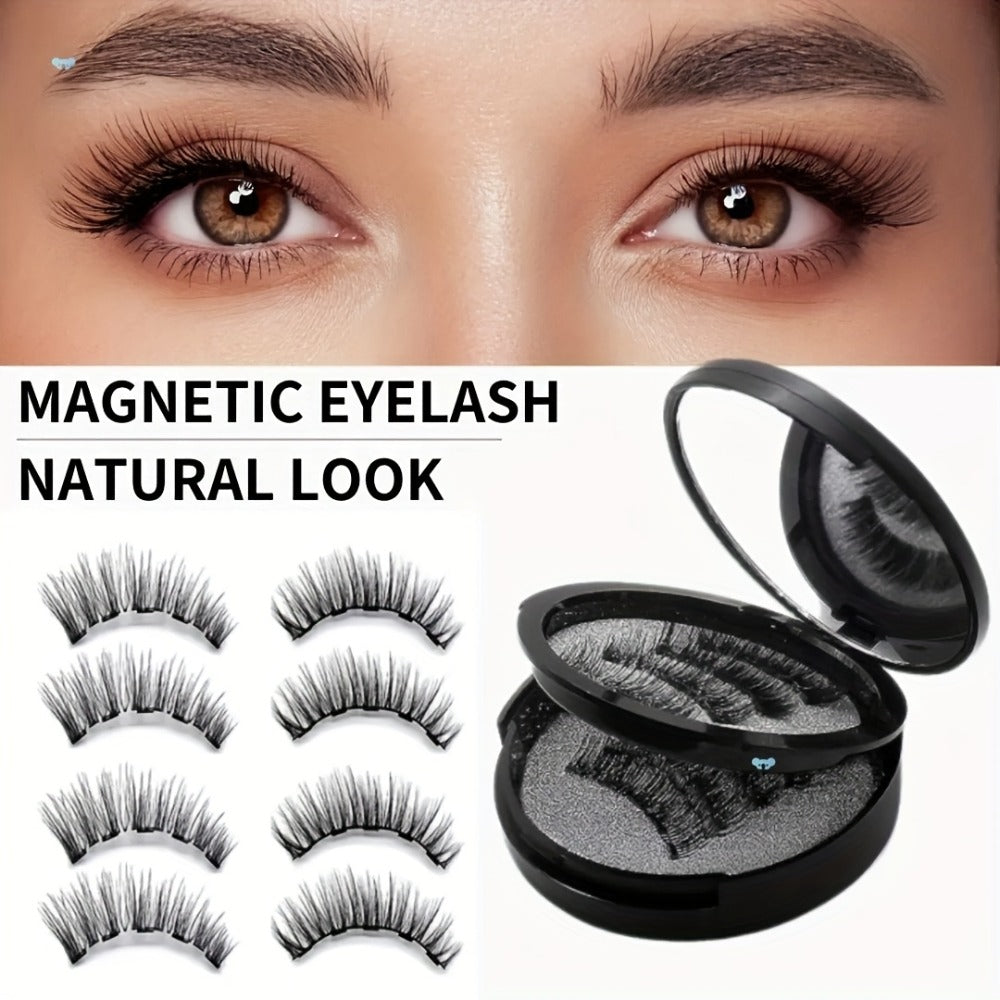 Magnetic False Eyelashes Kit with Eight Pairs, Round Storage Case and Metal Applicator Clip — image 8
